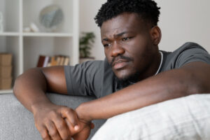man depressed due to infertility